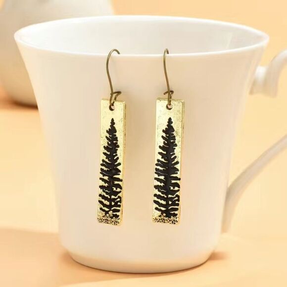 ✨🆕✨ Boho Forest Vintage Weathered Rustic Vibes Pattern Dangle Earrings✨ - Picture 5 of 10